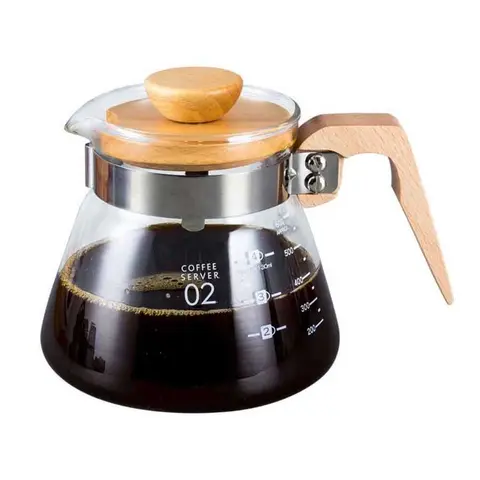 Kahve Sürahisi Ahşap Sap – 600 Ml (VCWN-60)