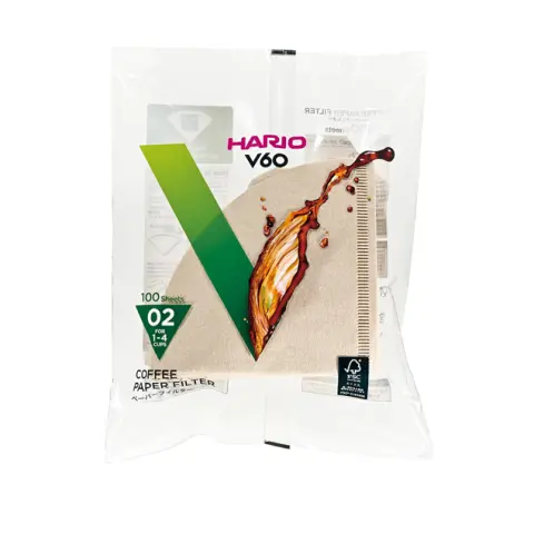 Hario V60 02 Dripper Filtresi Natürel (100 adet) VCF-02-100M